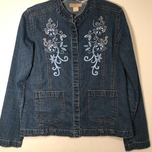 🌸 wear it Denim jacket with embroidery & beading
